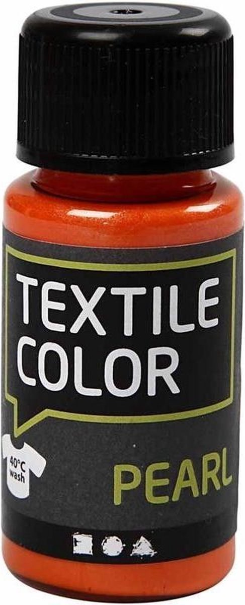 Textile Color, oranje, parelmoer, 50 ml/ 1 fles
