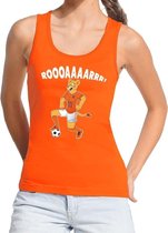 Nederland supporter tanktop / mouwloos shirt Leeuwin roooaaaarrr oranje dames - landen kleding S