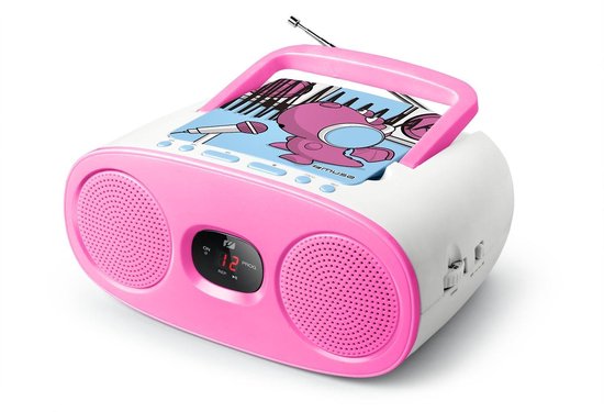 radio portable AUX , CD , FM , USB avec lecteur CD pour enfants rose blanc  au meilleur prix