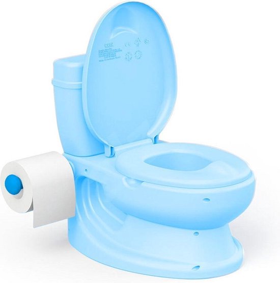 Premium Dolu Educatief Kinder Toilet met Geluid Blauw - veilig poepen en  plassen... | bol.com