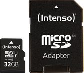 (Intenso) 32GB Micro SDHC geheugenkaart UHS-I - klasse 10 - 32GB - met SD adapter