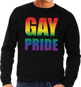 Gay pride regenboog sweater zwart voor heren M