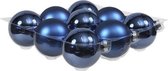 9x Blauwe glazen kerstballen 10 cm - mat/glans - Kerstboomversiering blauw
