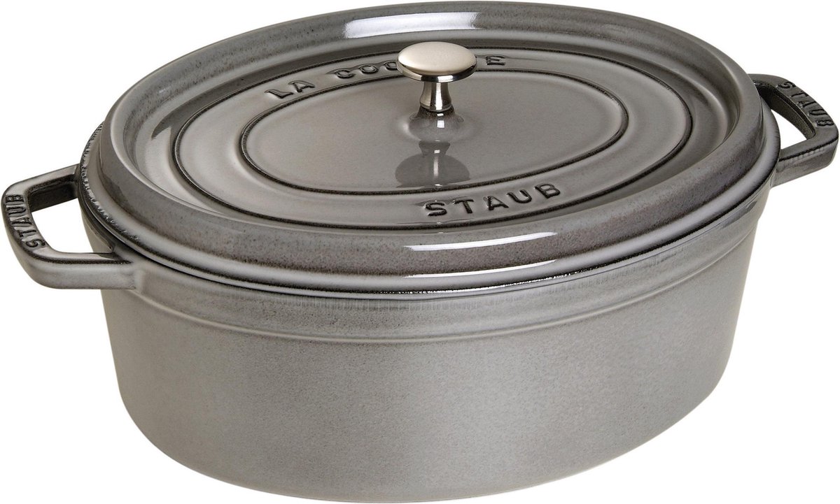 Staub Braadpan Ovaal Cocotte Grafietgrijs - ø 33 cm / 6.7 liter