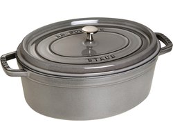 Staub Braadpan Ovaal Cocotte Grafietgrijs - ø 33 cm / 6.7 liter