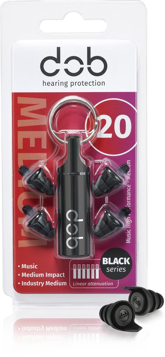 Goedkoopste dOb Reusable Black series 20dB | Gehoorbescherming oordoppen | Muziek oordoppen | Muzikanten| Muziek | Motor oordoppen | Concerten | Premium muziekfilter |1 paar