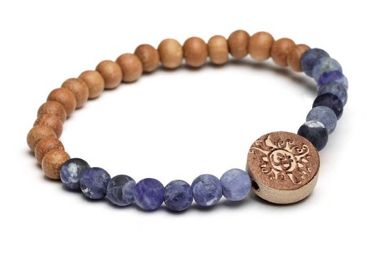 Wikkel Armband Mala Sandelhout Bordeaux Rood