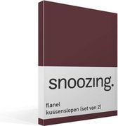 Snoozing - Flanel - Kussenslopen - Set van 2 - 50x70 cm - Aubergine