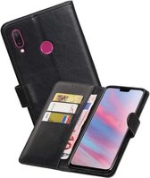 Zakelijke Book Case Telefoonhoesje Geschikt voor de Huawei Y9 2019 - Portemonnee Hoesje - Pasjeshouder Wallet Case - Zwart