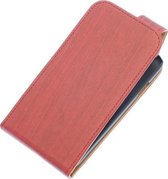 Rood Hout Classic flip case hoesje voor Apple iPhone 5 / 5S / SE