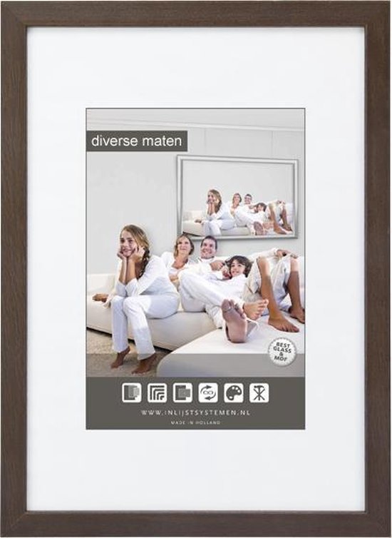 Cadre Photo Plat en Bois - Cadre Photo - 50x60 cm - Verre Transparent - Colonial - 15 mm