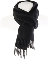 Wollen Sjaal - Zachte zwarte sjaal - Warme wintersjaal