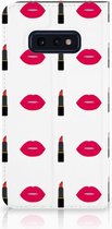 Geschikt voor Samsung Galaxy S10e Standcase Hoesje Design Lipstick Kiss