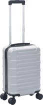 Reiskoffer hardcase met 360 graden wielen Zilver (INCL Reisetui) - Rolkoffer harde koffer - Hardcase trolley - Lichtgewicht reiskoffer