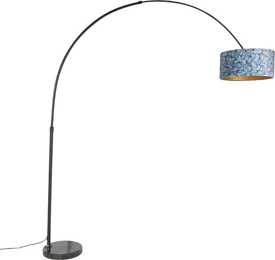 QAZQA xxl - Moderne Booglamp | Vloerlamp | Staande Lamp - 1 lichts - H 2250 mm - Zwart Goud - Woonkamer | Slaapkamer