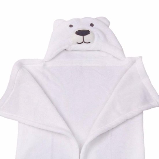 Serviette Bébé à capuche avec capuche blanche | Garçon fille | couverture  polaire ours... | bol.com