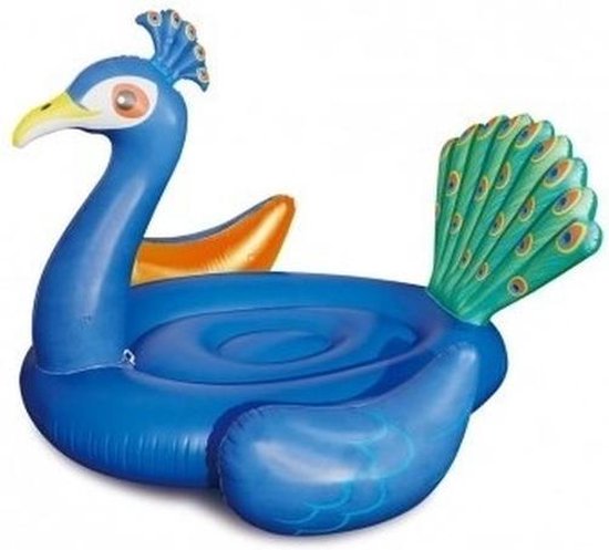 Opblaasbare pauw 122 cm - Buitenspeelgoed waterspeelgoed - Opblaasdieren ride-ons |