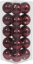 20x Bordeaux rode kunststof kerstballen 8 cm - Glans - Onbreekbare plastic kerstballen - Kerstboomversiering Bordeaux rood