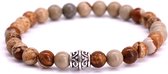 FortunaBeads Basic Beige Picture Jasper Armband – Heren – Natuursteen – Large 20cm