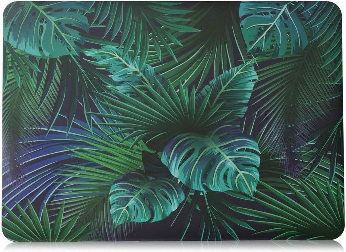Shop4 - MacBook Air 13-inch (2018-2019) Hoes - Hardshell Cover Jungle Bladeren Groen