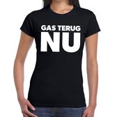 Groningen protest t-shirt gas terug NU zwart voor dames L