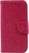 Bloemen Book Case - Samsung Galaxy S8 Hoesje - Roze