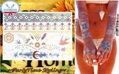 Plak Tattoos - Kleurrijke Metallic Tattoo - Body Choker - Tijdelijke Tatoeage - Festival Tatoes - Zomer feest tatoeage's - Tattoo - 1 vel Silver Wings