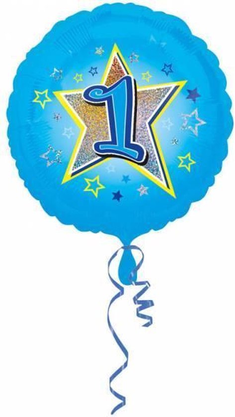 Voorverkoop verkenner Afhaalmaaltijd Helium Ballon 1 Jaar Blauw 43cm leeg | bol.com