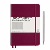 Leuchtturm1917 A5 Medium Notitieboek Squared / Geruit Port Red