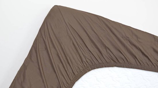 Snoozing - Katoen - Hoeslaken - - Extra Haute Simple - 70x200 cm - Brown