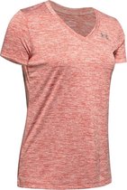 Under Armour Tech SSV-Twist Dames Sportshirt - Fractal Pink - Maat XS