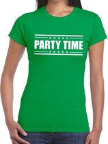 Party time t-shirt groen dames XS