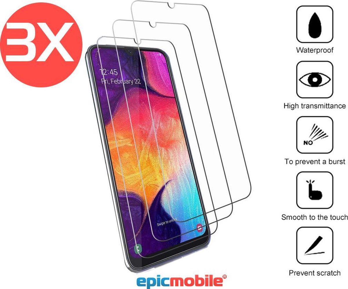 Screenprotector geschikt voor Samsung Galaxy A42 3x Screenprotector - Tempered Glass – 3Pack voordeelbundel
