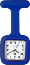 Fako® - Verpleegstershorloge - Zusterhorloge - Siliconen Vierkant - Donkerblauw