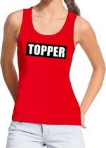 Toppers Topper tanktop / mouwloos shirt rood dames - tekst tanktop / mouwloos shirt Topper in zwarte balk - dames L