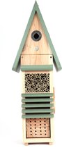 Wildlife World Insectenhotel XL & Vogelhuisje, Nestkast koolmees, Bijenhotel, Vlinderhuisje, Nestkast voor wilde bijen en nuttige insecten, Tip voor een duurzaam cadeau