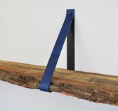 Leren plankdrager Blue - Industrial - Vintage - Handmade in Holland