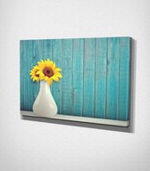 Yellow Flowers Canvas - 30 x 40 cm - Bloemen - Schilderij - Canvas - Slaapkamer - Wanddecoratie  - Slaapkamer - Foto op canvas