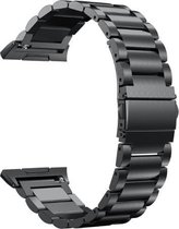 Metalen Armband voor FitBit Ionic – Premium RVS Schakel Bandje Zwart