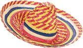 HOANG LONG - Rode en gele Mexicaanse sombrero voor volwassenen - Hoeden > Strohoeden
