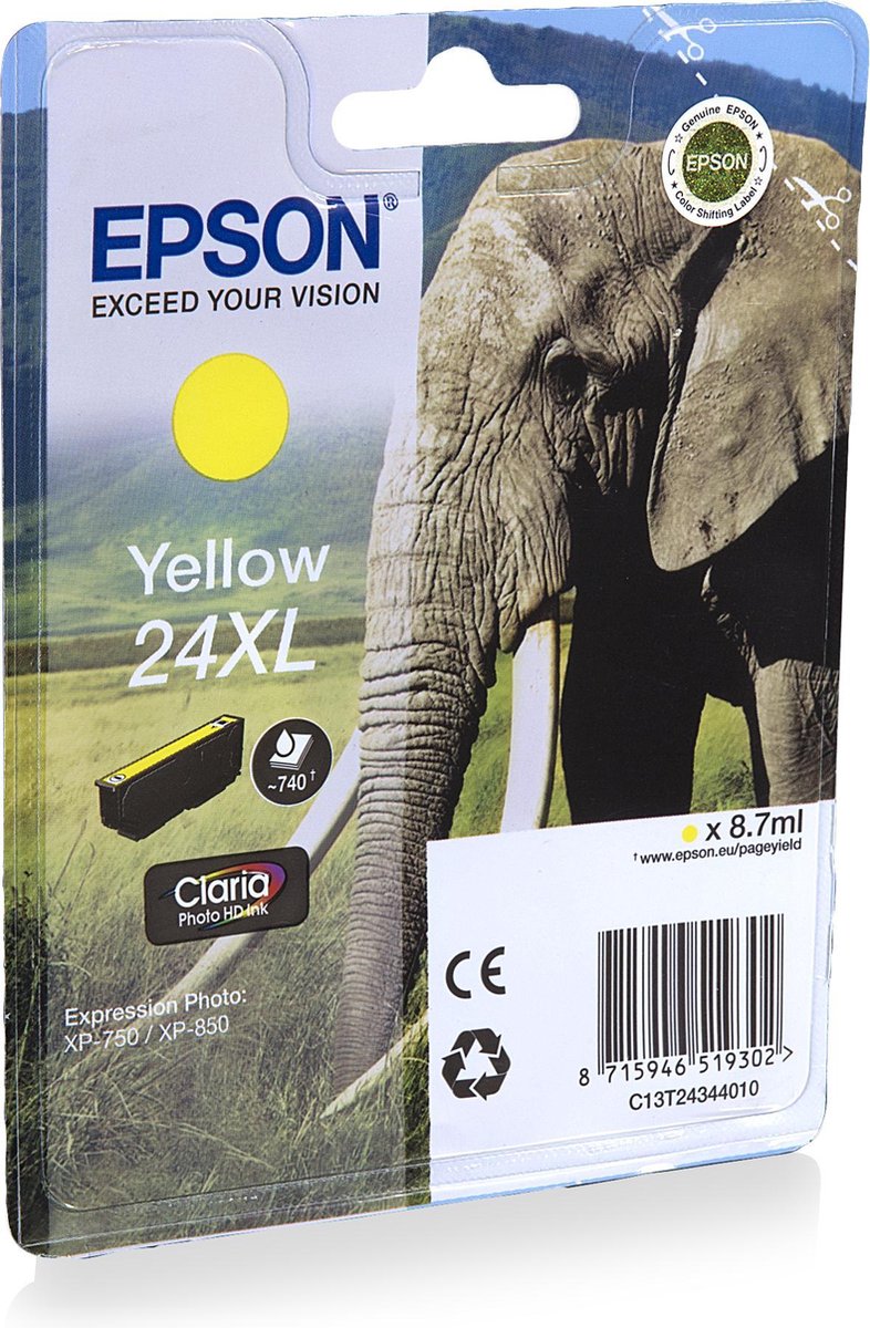 Epson 24XL (T2434) - Inktcartridge / Geel / Hoge Capaciteit