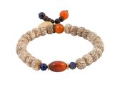 Armband met bodhi kralen en rood agaat