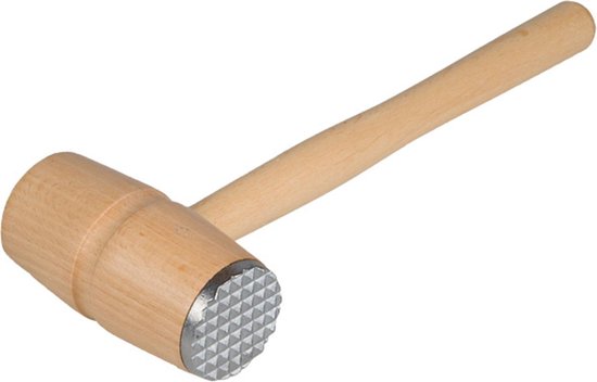 Marteau à Viande Double Face En Bambou ABOOFAN - Longueur 27.5 Cm, Attendrisseur Manuel Pour Steak, Poulet