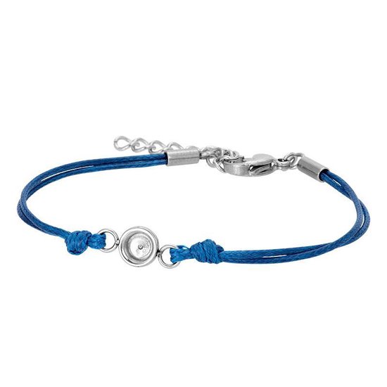 iXXXi-Jewelry-Wax Cord Top Part Base Blue-Zilver-dames-Armband (sieraad)-One size