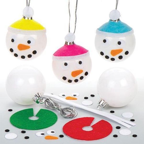 bitter Geruïneerd zal ik doen Sets met kerstballen met sneeuwpopversiering voor kinderen om in de  kerstboom te... | bol.com