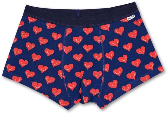 weigeren radicaal kleding Happy Socks heren underwear hartjes donkerblauw rood maat S | bol.com