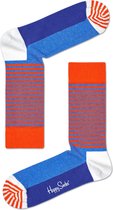 Happy Socks Half Stripe Sokken - Oranje/Wit/Blauw - Maat 41-46