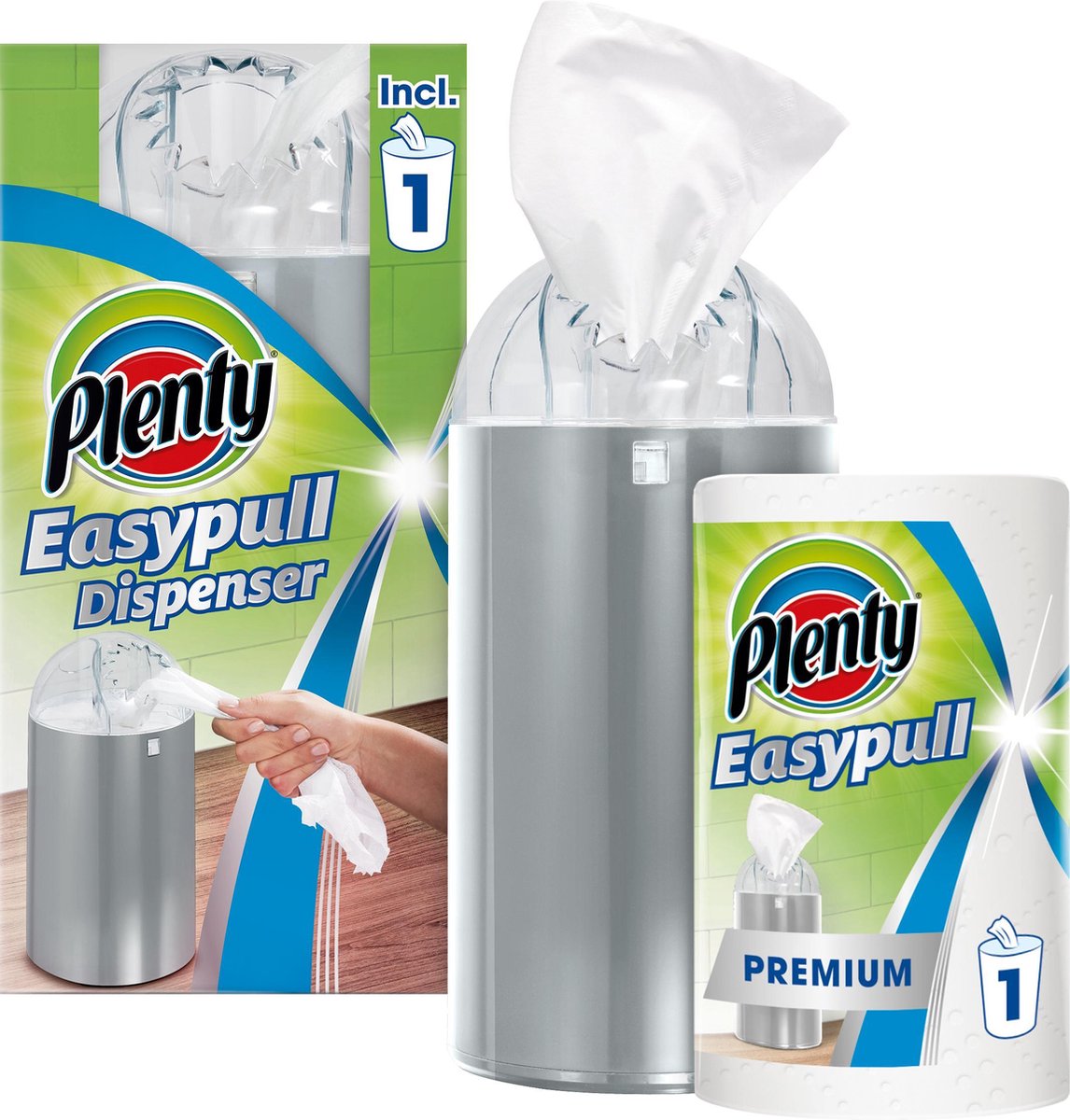 PLENTY Easypull Mobiele Dispenser Metallic (Premium Quality) | bol.com