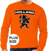 Oranje Nederlandse leeuw grote maten sweatshirt heren - Oranje Koningsdag/ Holland supporter kleding 3XL