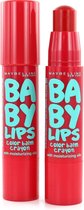 Maybelline Baby Lips Color Balm Crayon - 005 Candy Red (2 Stuks)